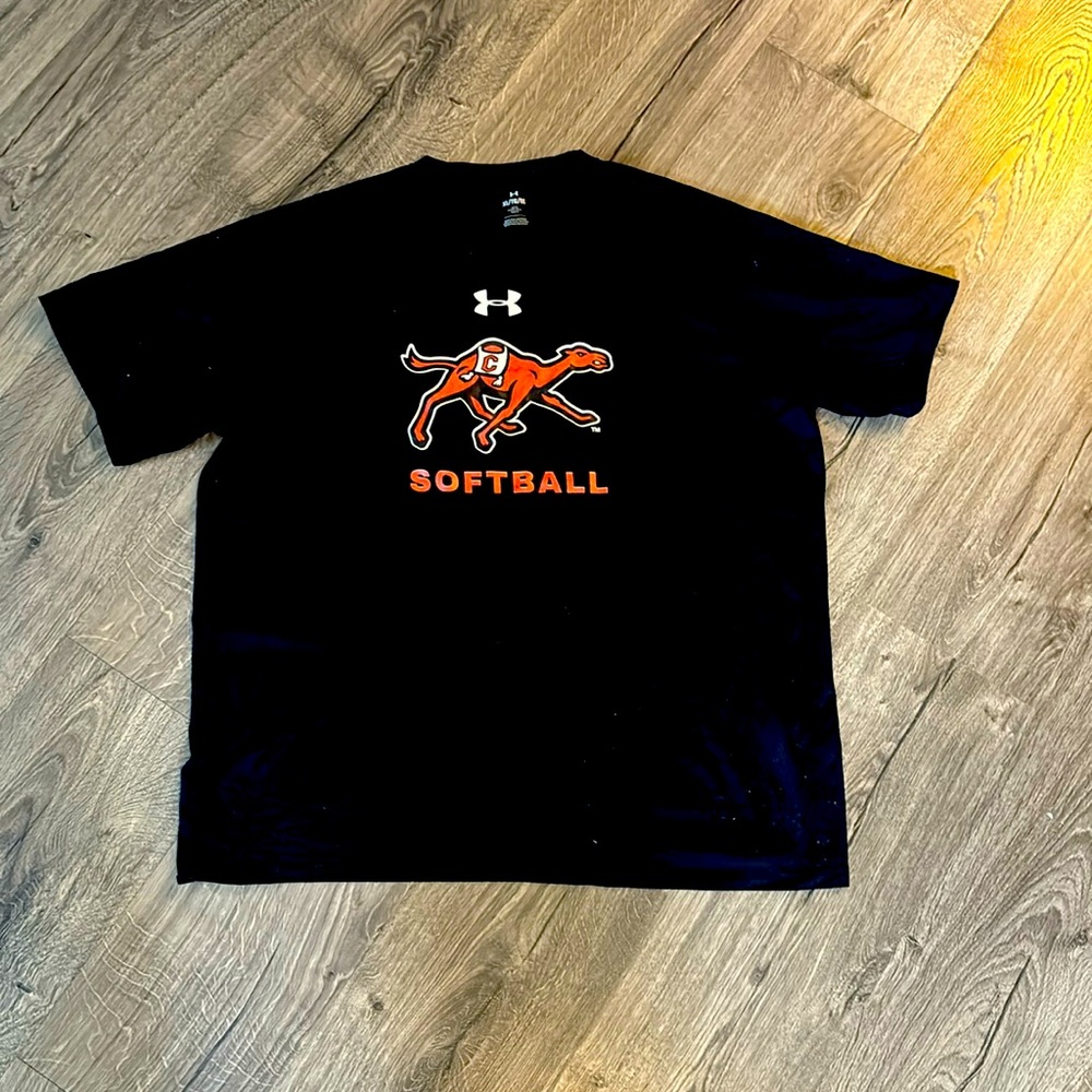 Black Campbell University softball Short sleeve shirt
